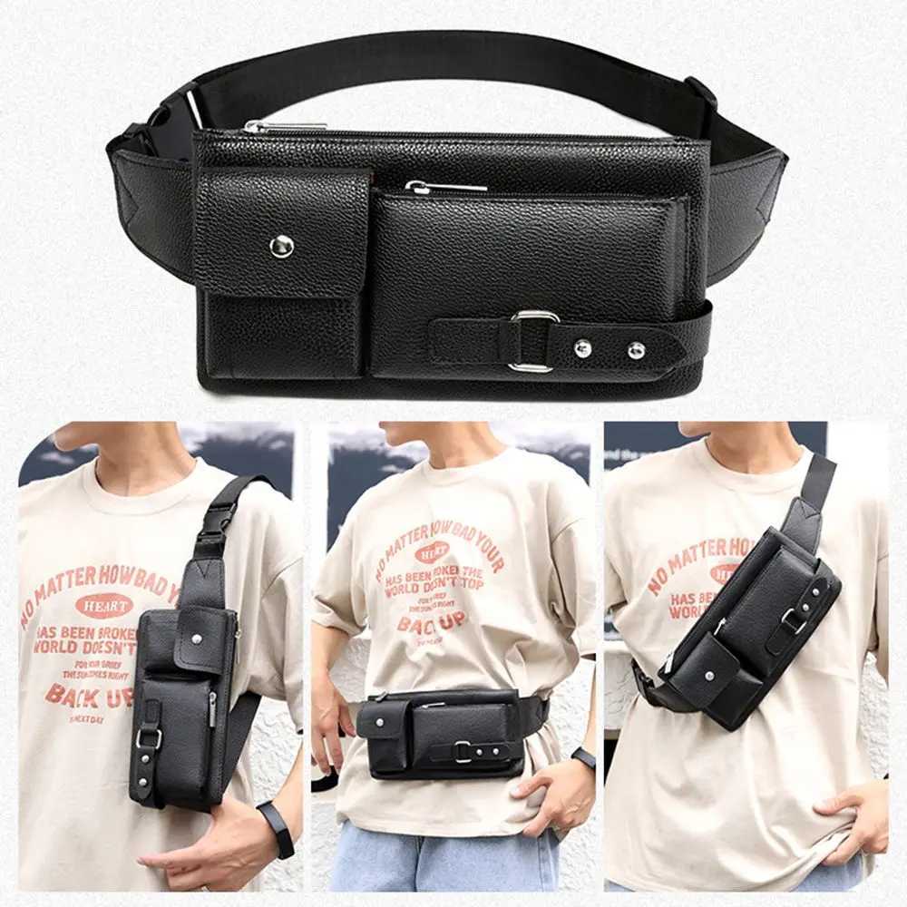 Fashionable mens and womens waist bags casual Fanny bags wallets large mobile phones with foreskin leather outdoor travel phone bags Z250407