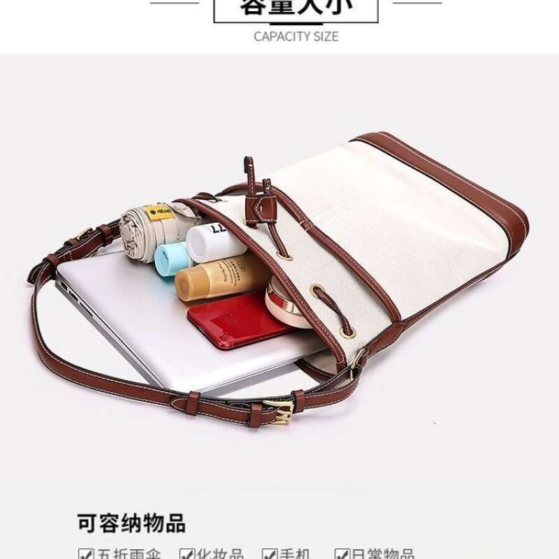 Bucket For Women Designer Canvas Tote 2025 New Drawstring Top Handbag Shoulder Bag And Wallet