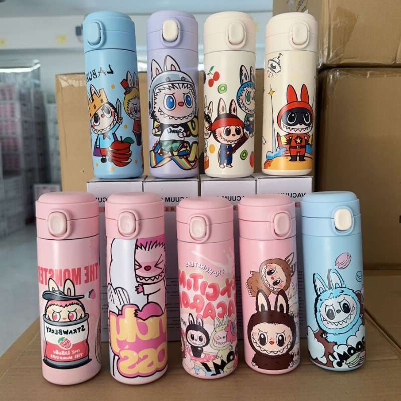 304 Cute Labubu vacuum cup insulated mug Pea Stainless Steel Insulated Student Lightweight Drinking Cartoon Large Capacity Bouncing Cup dh911125171 fe