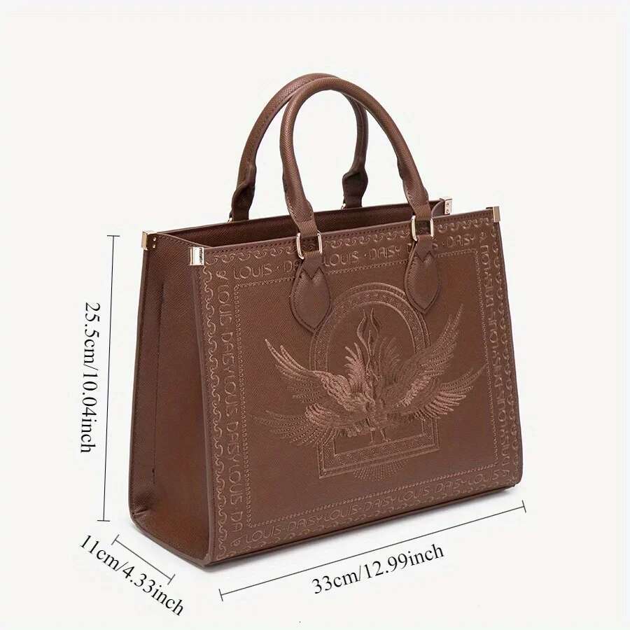Premium Single Shoulder 2024 New Chinese Embroidery Handbag Large Capacity Tote Bag Fashionable And Versatile