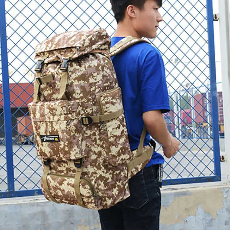 Outdoor Bag Camping Waterproof Bag training Equipment Backpack 70L Large Capacity Mountaineering 3D Backpack Camping TacticalC250407
