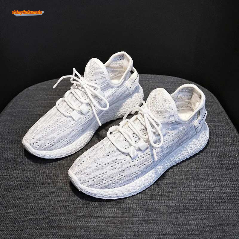 Women's sports shoes, breathable, lightweight, sporty flat mesh laces with platform and laces, comfortable, suitable for outdoor use #ddmykukumal