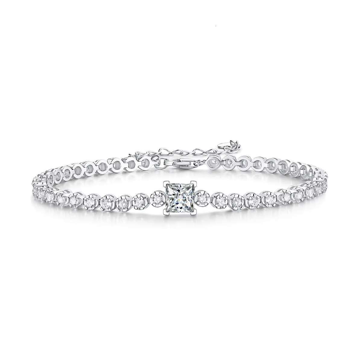 PYQ 1ct D Color VVS Ice out round Moissanite Tennis Chain for Men 925 Sterling Silver Bracelet for Women