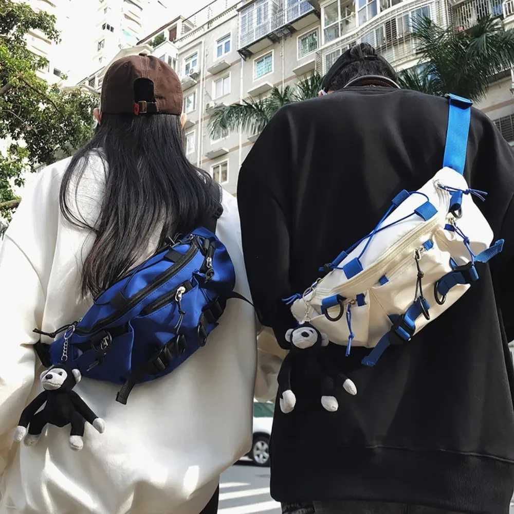 2024 Techwear Style Punk Hip Hop Single Shoulder Cross Body Bag Mens Retro Chest Bag Casual Sports Fanny Bag Z250407