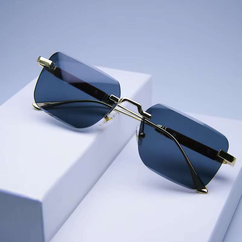 Factory Direct Supply Men's Anti Uv Frameless Fashionable Square Sunglasses Small Rectangle Unisex Shades Designer Sunglasses