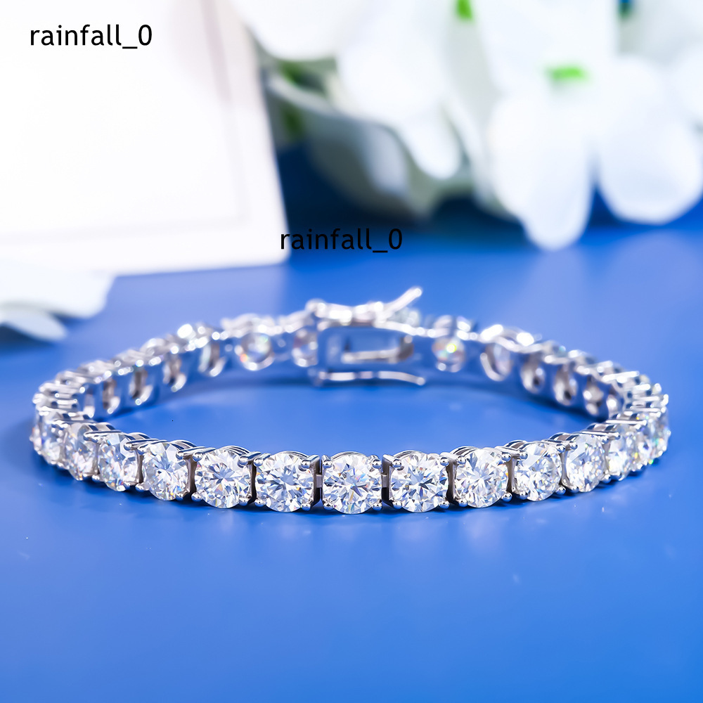 High-End Moissanite Tennis Chain 2-6mm Girls Jewelry Bracelet Fashionable Handmade Foreign Trade Accessory
