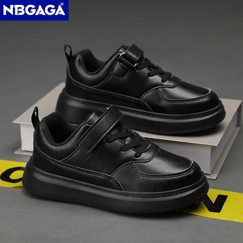 New Fashion Black Childrens Shoes Pu Leather Childrens Leisure Sports Shoes School Running Shoes Boys and Girls White Tennis W250407