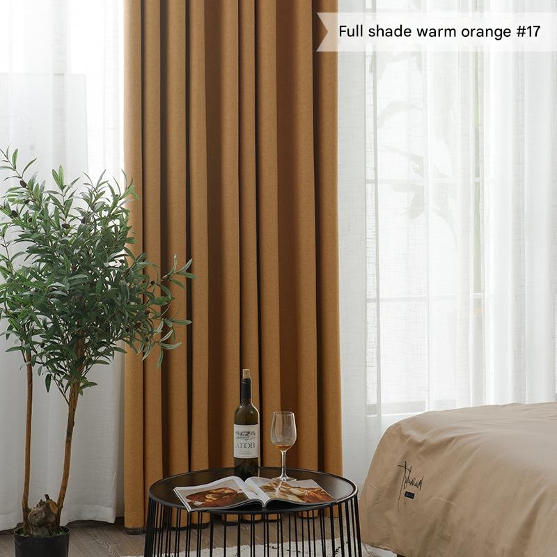 A851 Japanese style cotton and linen blackout curtain sun protection and heat insulation living room bedroom balcony office study restaurant finished 