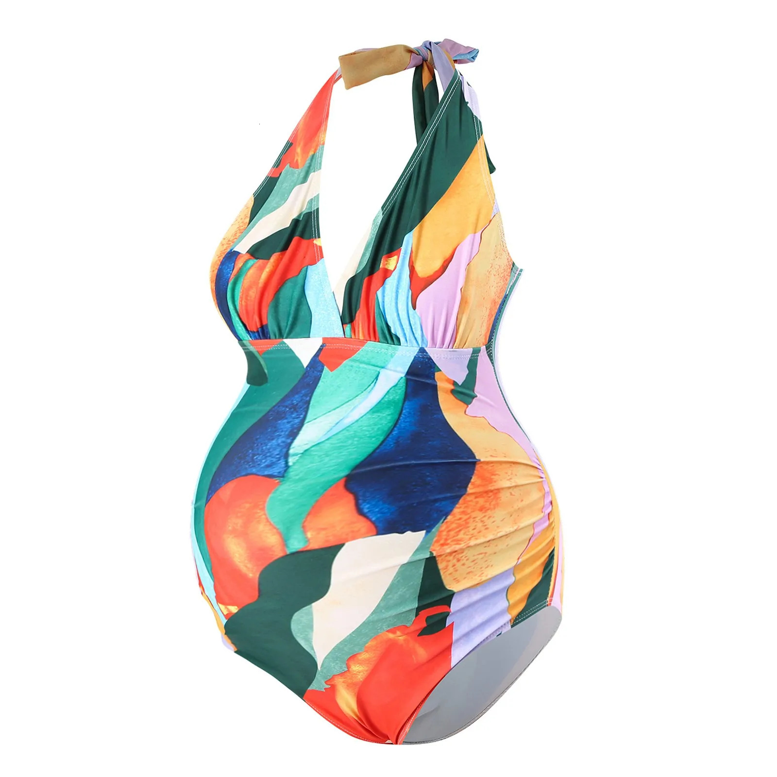 Summer Maternity Womens Maternity V Neck Floral Swimwear Bathing Beach Sexy Swimsuit Suits Maternity Pregnancy Swimwear Set 250407