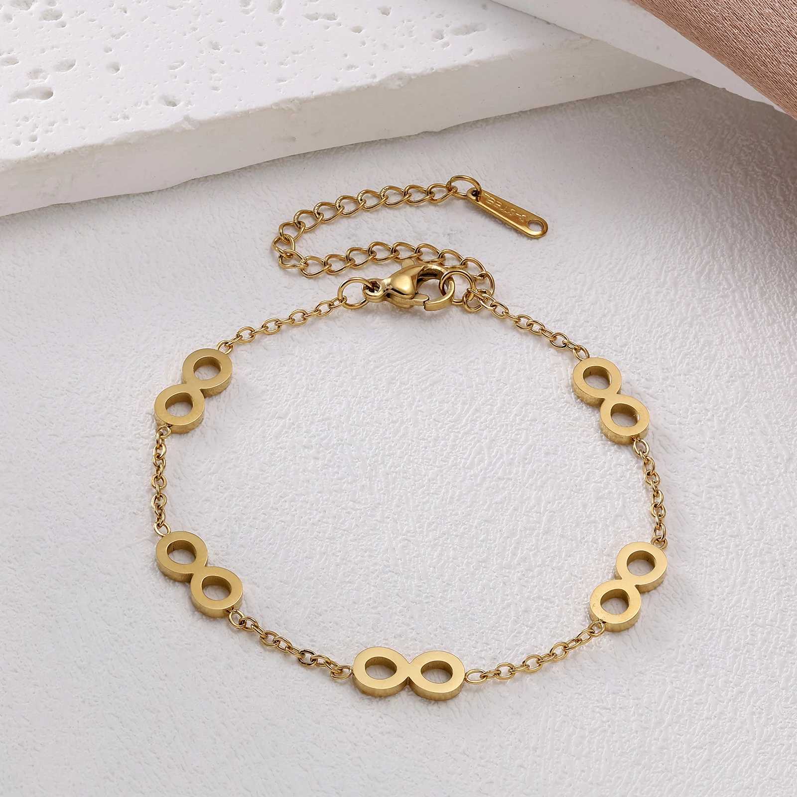 3-piece fashionable stainless steel cut 8-shaped necklace bracelet earring set suitable for womens classic Christmas gift jewelry Y250408