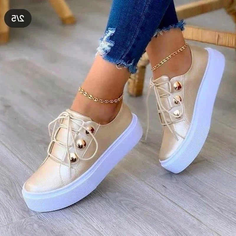 Women Casual Sneakers Woman Fashion Spring Leather PU Sneakers Female Platform Vulcanize Shoes Zapatillas De Mujer 250407