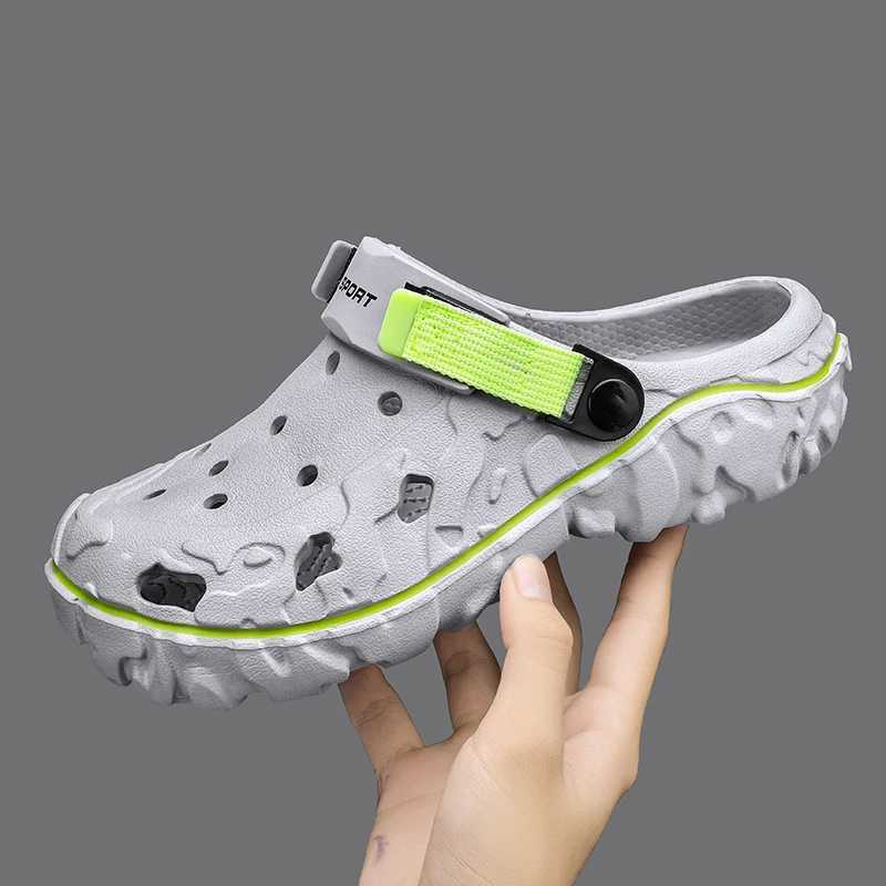 New Arrival Large size 47 summer mens slippers fashionable outdoor garden slippers mens hole shoes casual shoes water shoes comfortable home soft slip