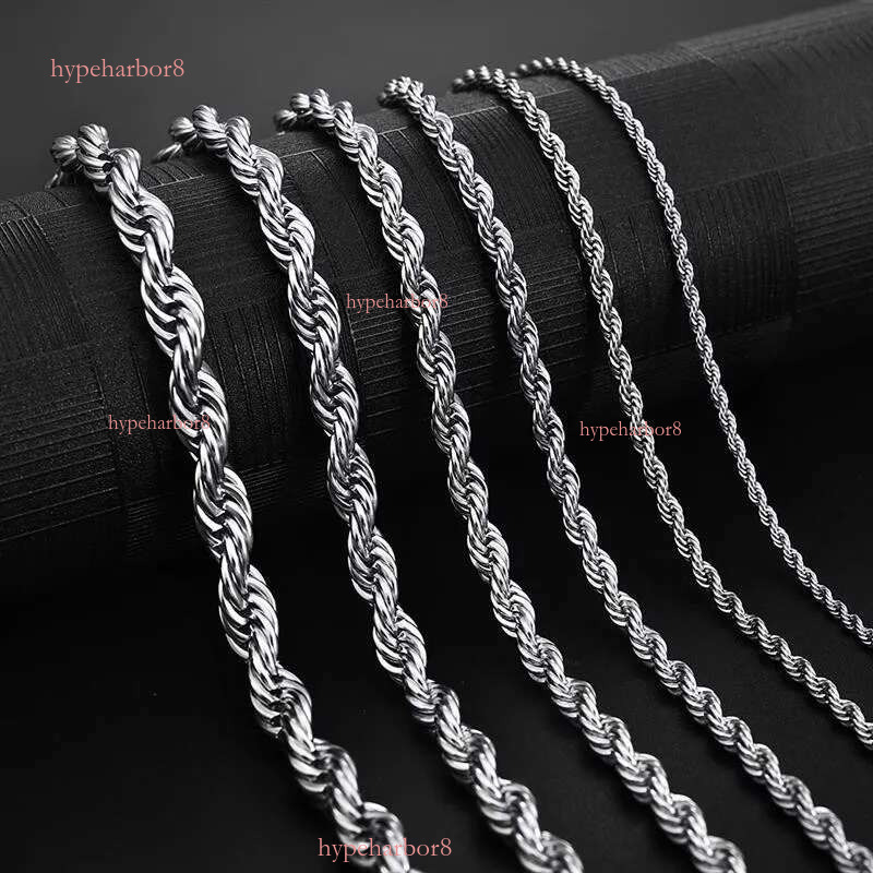chain designer jewelry women High Quality Gold Plated rope Stainless Steel Necklace sier necklace chains for men 6mm 8mm 10mm