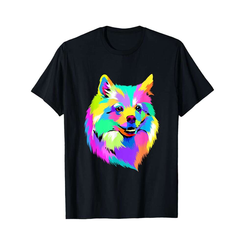 Designer T shirt Pop Art American Eskimo Spitz Dog Lover American Eskimo Mom - 220g Tshits