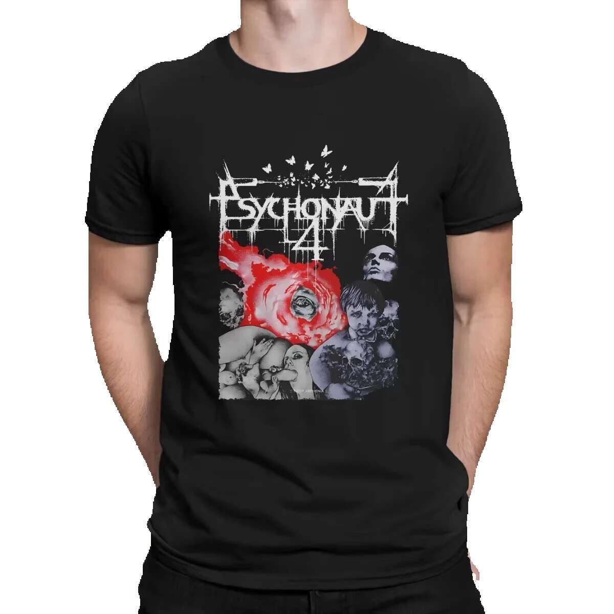 Psychonaut 4 P4 Men's Creative Music Rock Round Neck Cotton T-shirt Hip Hop Gift Clothing Coat