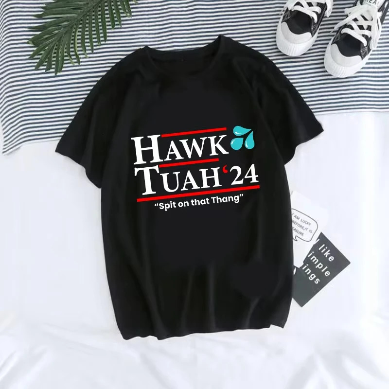 Hawk Tuah 24 Spray Thang Mange Tshirt Mens Funny Gothic Y2k Top Fashion Harajuku 250408