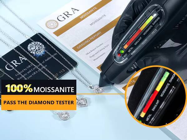 Moissanite Pendant Jewelry 925 Silver Necklace 10ct D Color VVS1 Moissanite Pendant Necklace Women for Wedding