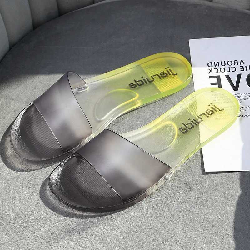 Summer womens slippers Fi outdoor sandals beach N-Slip color Mahing flip cover PVC indoor Ctrast color bathroom shoesXJ250407