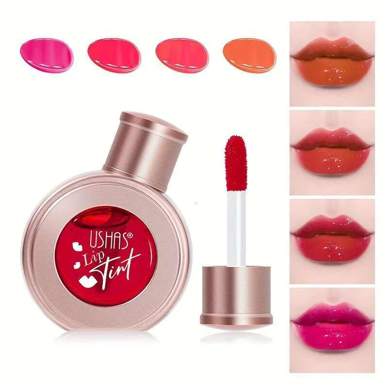 4 Colors Fruity Water Tint Set Highly Pigmented Lip Gloss Waterproof Non-Sticky Longlasting Women Lips Cosmetics Bulk