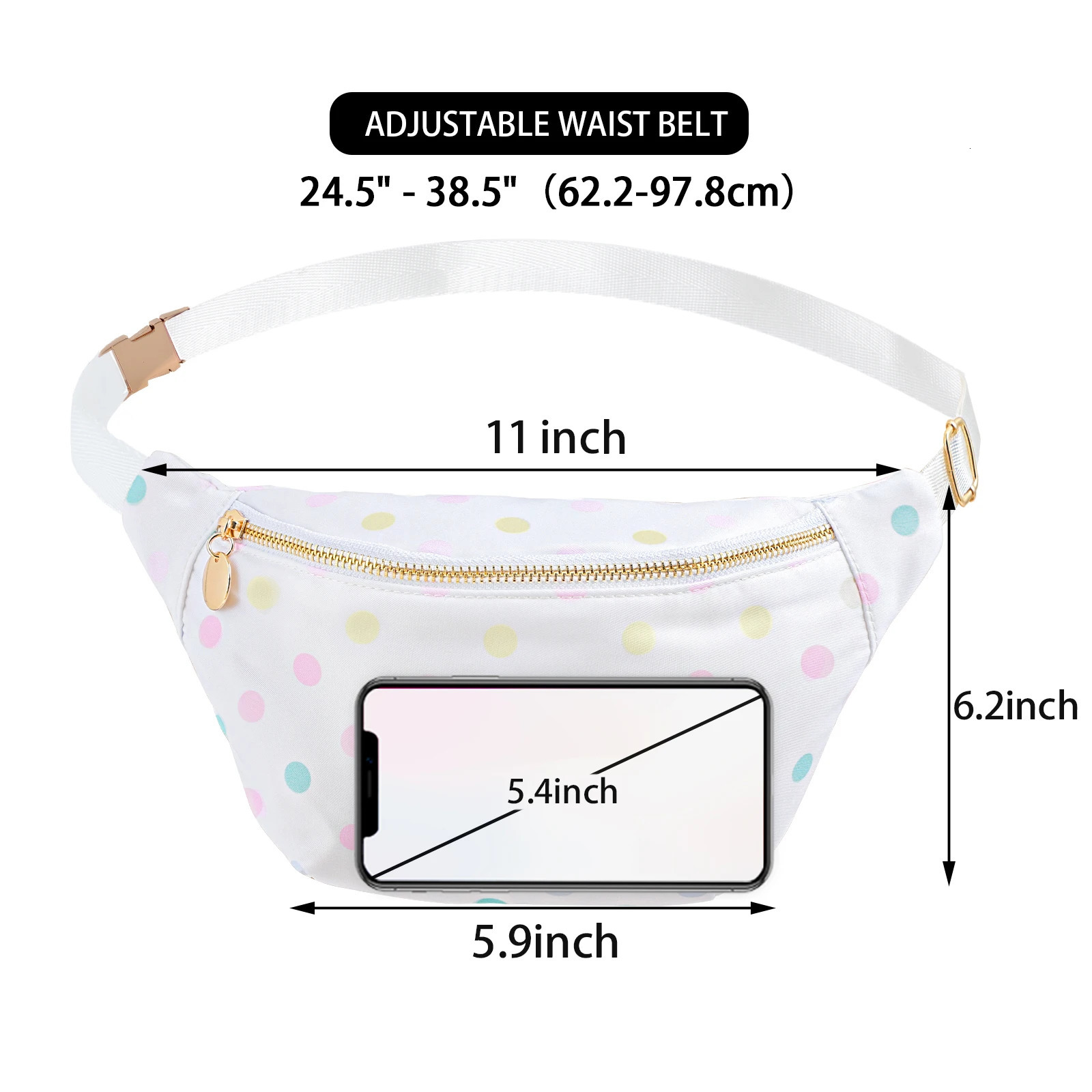 Womens Fanny Pack Nylon Belt Bag Fashion Adult Waist Bag Zipper Bum Bag Adjustable Lightweight Multi functional Waterproof 250402