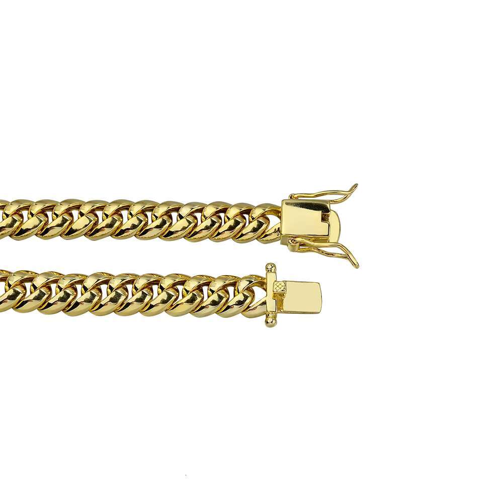 10K 14K 18K Gold Plated Hip Hop 925 Sterling Silver Non Tarnish Miami Cuban Link Chain Necklace for Men Fine Jewelry