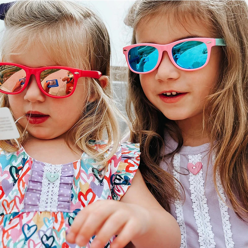 Polarized Childrens Sunglasses TR90 Silicone Boys and Girls Sunglasses Childrens Outdoor Goggles UV400 Age 3-12 250403