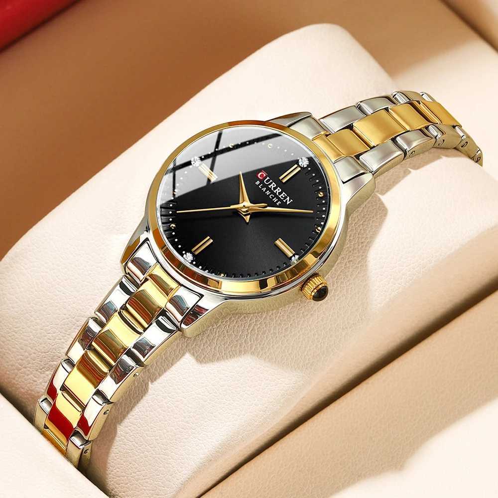 CURREN womens fashionable original quartz watch suitable for womens Roman dial dazzling diamond waterproof luminous luxury new modelT250408