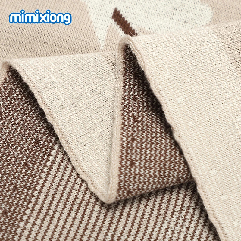 Baby Cotton Blankets born Boys Girls Easter Rabbit Knitted Swaddle Wrap Covers for Stroller Bedding 100*80cm Infant Play Mats 250408