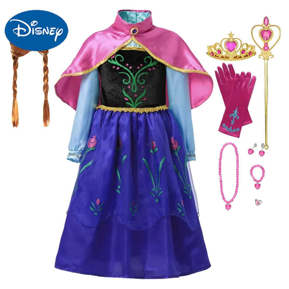 Disney 2024 Princess Anna dresses up as a girl for Halloween party in Vestodos childrens role-playing costumes X250408