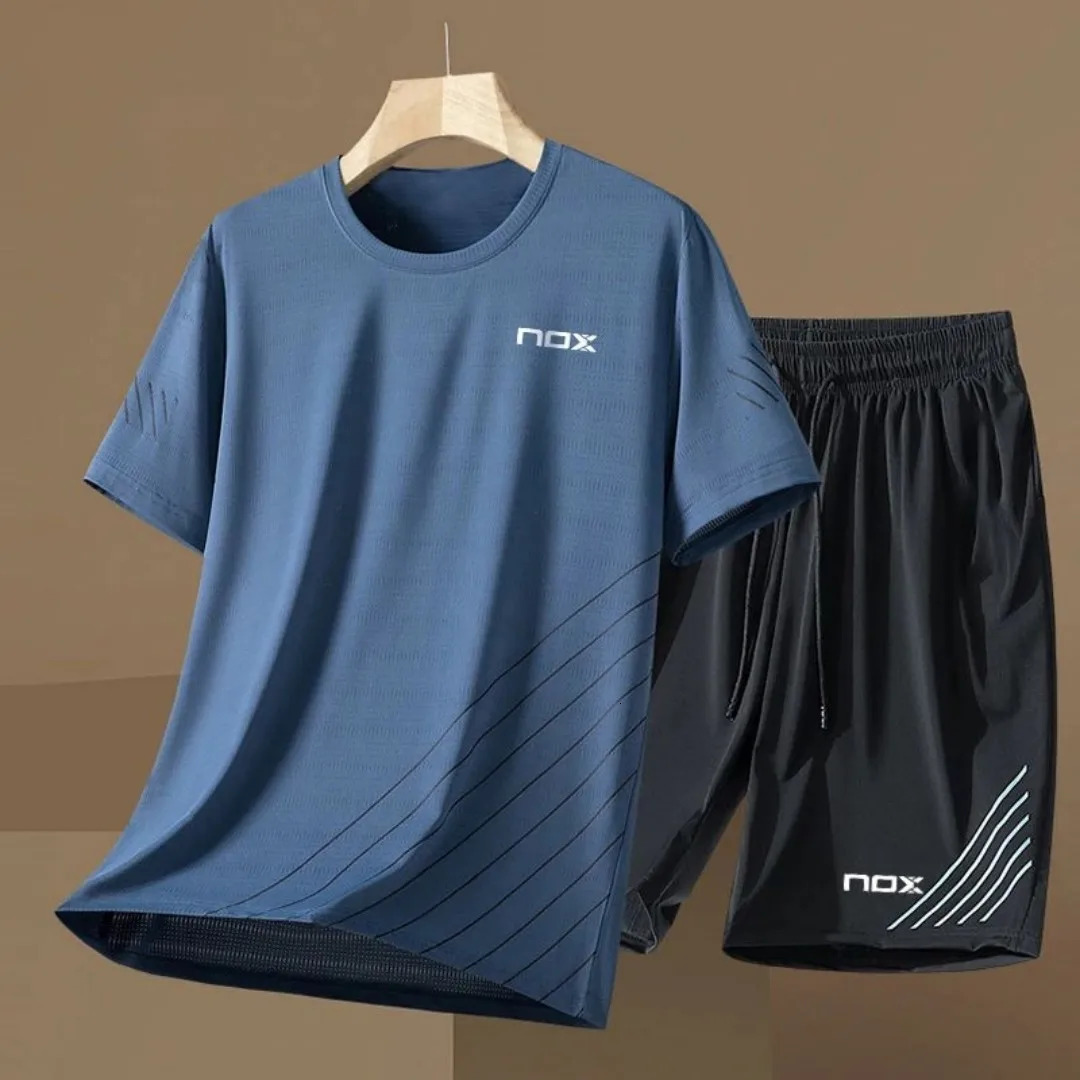 Summer 2025 Mens 3D Printed Short Sleeve Set Tennis Shirt Round Neck Tshirt Wear 250408