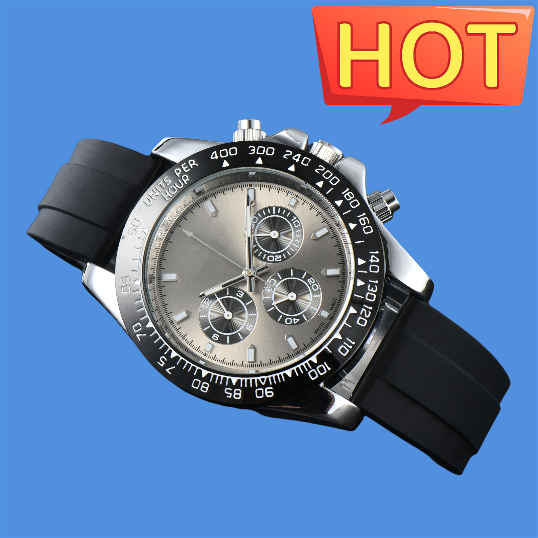 Mens women DAY TONA quartz Automatic Movement watch multifunction Wristwatch Designers Men Watches Stainless Steel Strap Wristwatches Montre de luxe #989
