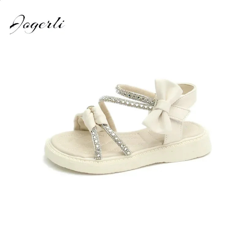 Girls Sandals Summer Soft-soled Rhinestone Princess Treasure Girl Childrens Shoes Flats Slipper 250408