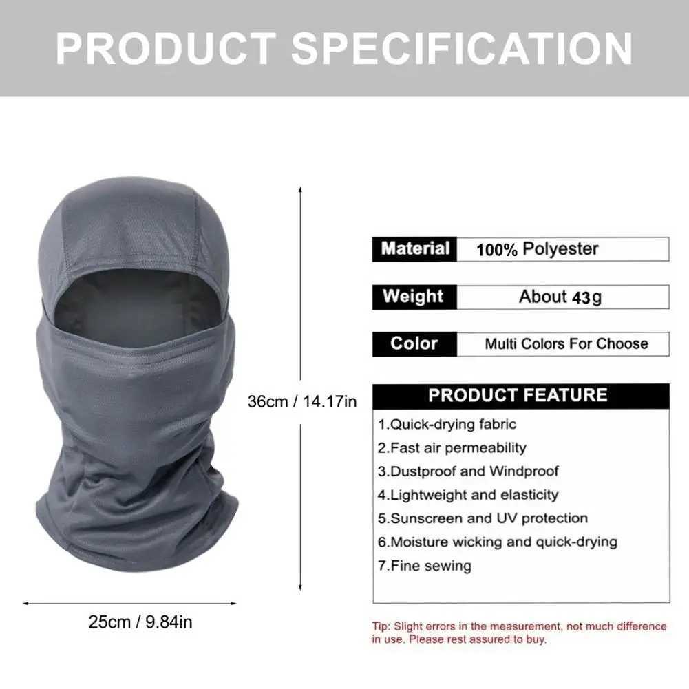 Full face Balaclava facial mask breathable fast drying scarf for bicycles hiking skis awnings Balaclava hatsT250407