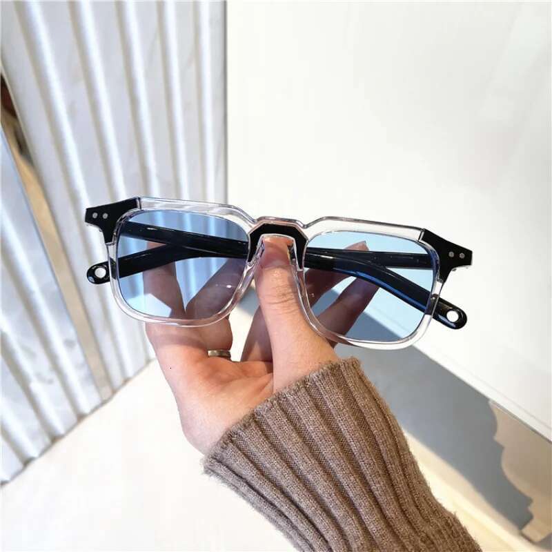 2024 New Vintage Square Sunglasses for Men Fashion Double Bridge Sun Glasses Women's Eyewear Trendy Brand Design Shades