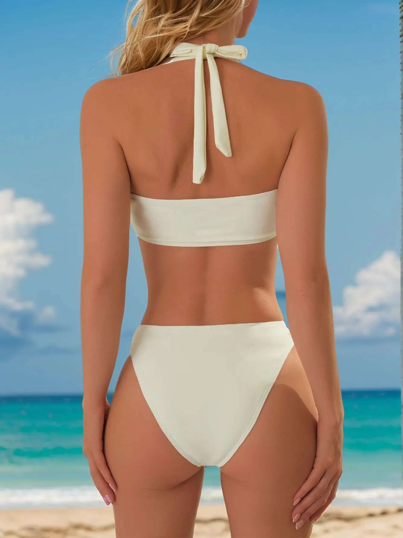 Dongdumaoyi Sexy Starfish Designer Bikini Set Women White Push Up High Waist Swimsuit Beach Cut Out Bathing Suit Two Piece Swimwear