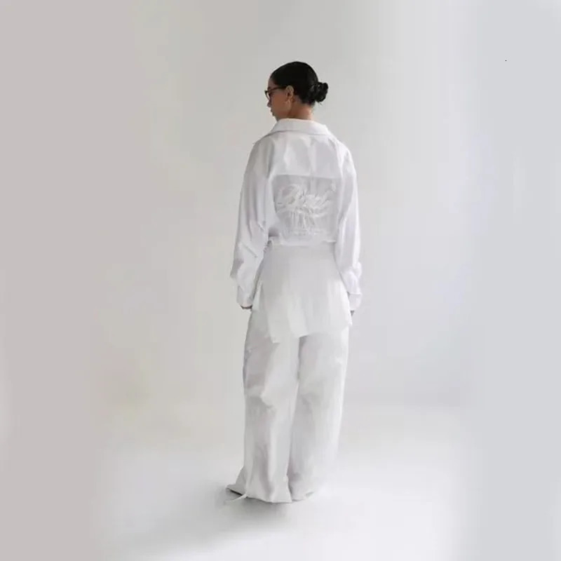 Korean badbloom sexy pure desire style light transparent shirt 24 summer jacket letter splicing top 250407