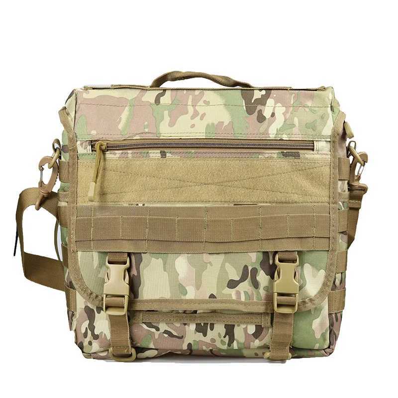 Men Tactical Molle Nylon Bag Messenger Shoulder Bag Laptop Handbags Briefcase Outdoor Hiking Climbing Bags Russian Camo BackpackC250407