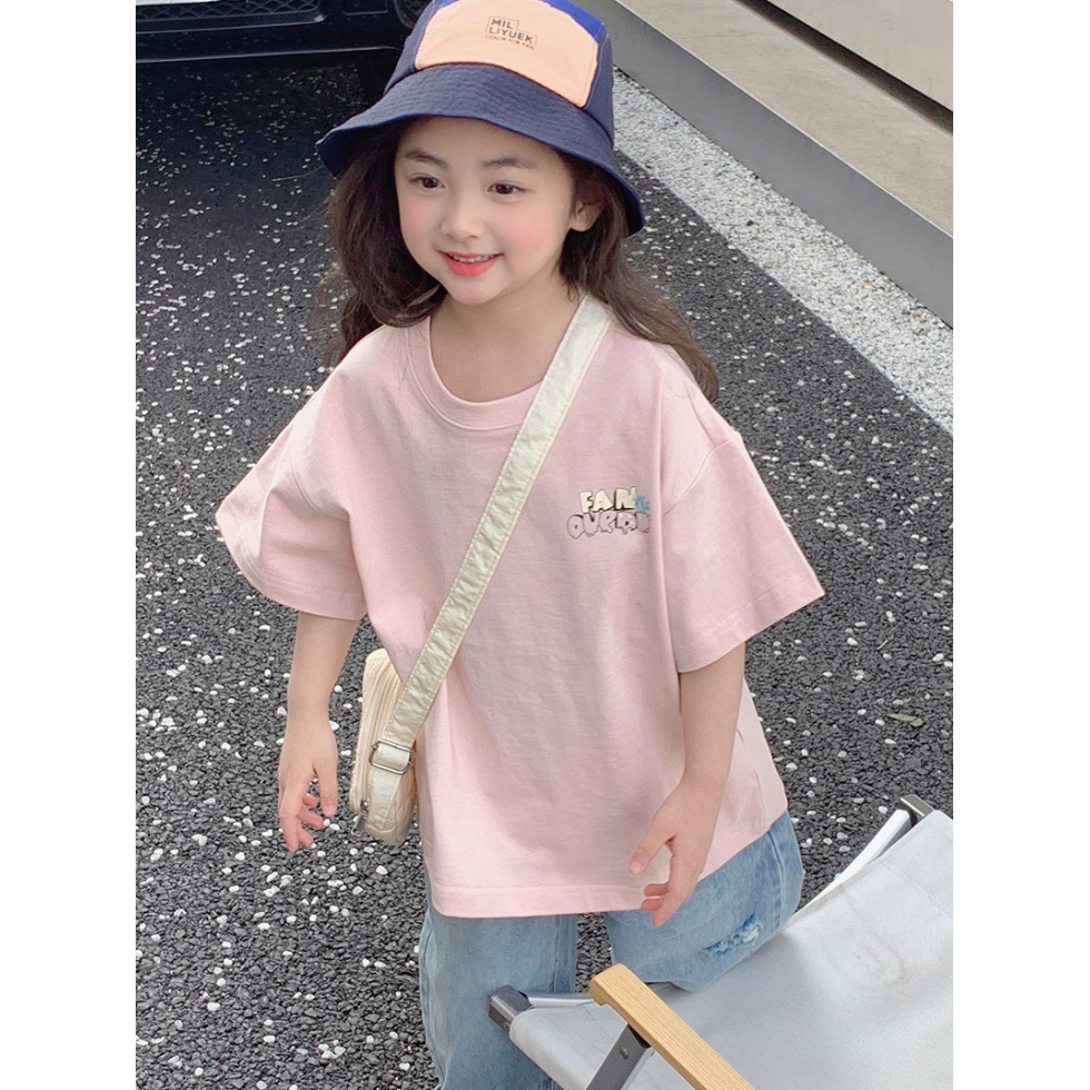 Ddmyshoesvip Korean Version Girls Short T Shirt Summer New Style Children S Baby Loose Casual Cartoon Half Sleeved Fashionable Kindergarten Top