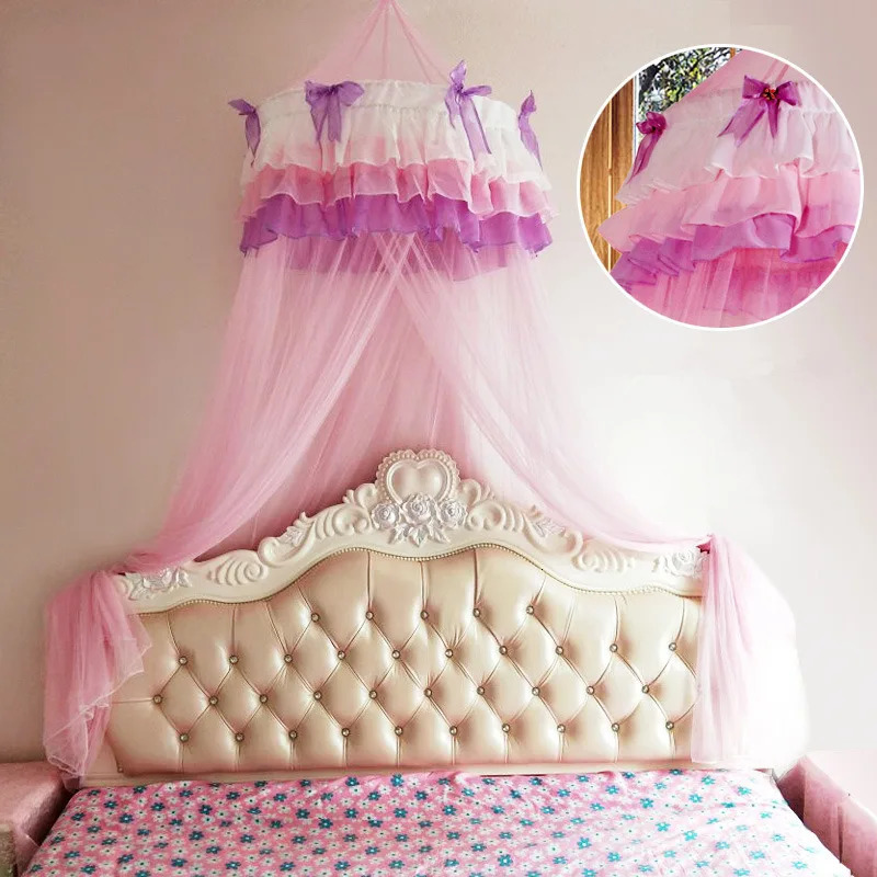 childrens mosquito net single hole dome princess mosquito net 1.35m/1.5m/1.8m bed ceiling childrens romantic tent 250408