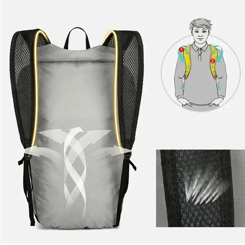 20L Outdoor Lightweight Foldable Waterproof Backpack Pack for Women Men Large Capacity Hiking Travel Backpack 250407
