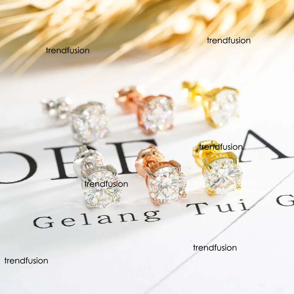 pass dia tester VVS1 D color moissanite designer for women sterg sier earrings Circular Cherry blossom cutting mens hip hop jewelry gift