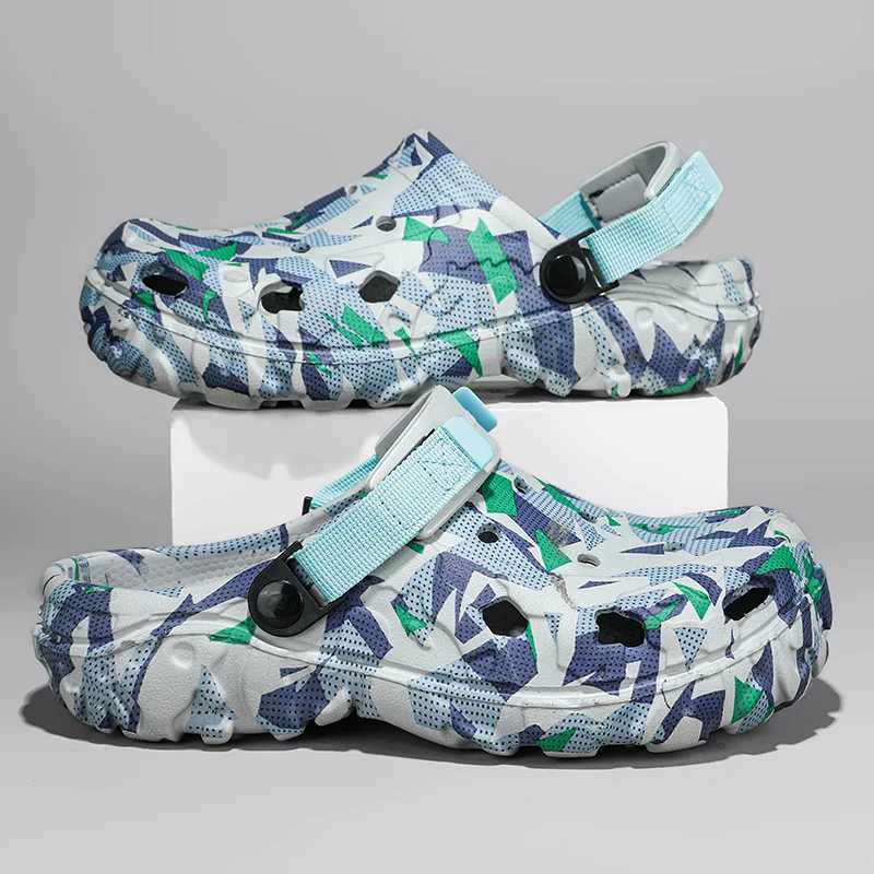 New Arrival Large size 47 mens slippers light EVA beach shoes outdoor slippers mens casual shoes hole shoes house sandals office slippers T250407