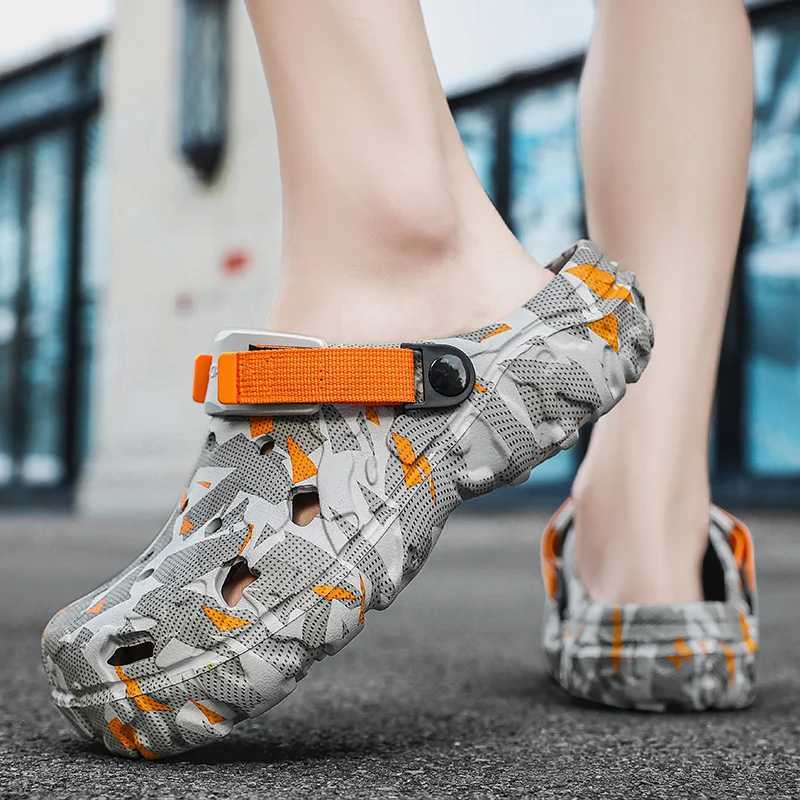 New Arrival Mens Slide Garden Flat Shoes Plus Size 47 Summer Light EVA Slide Hole Shoes Clogs Home Outdoor Mens Shoes T250407