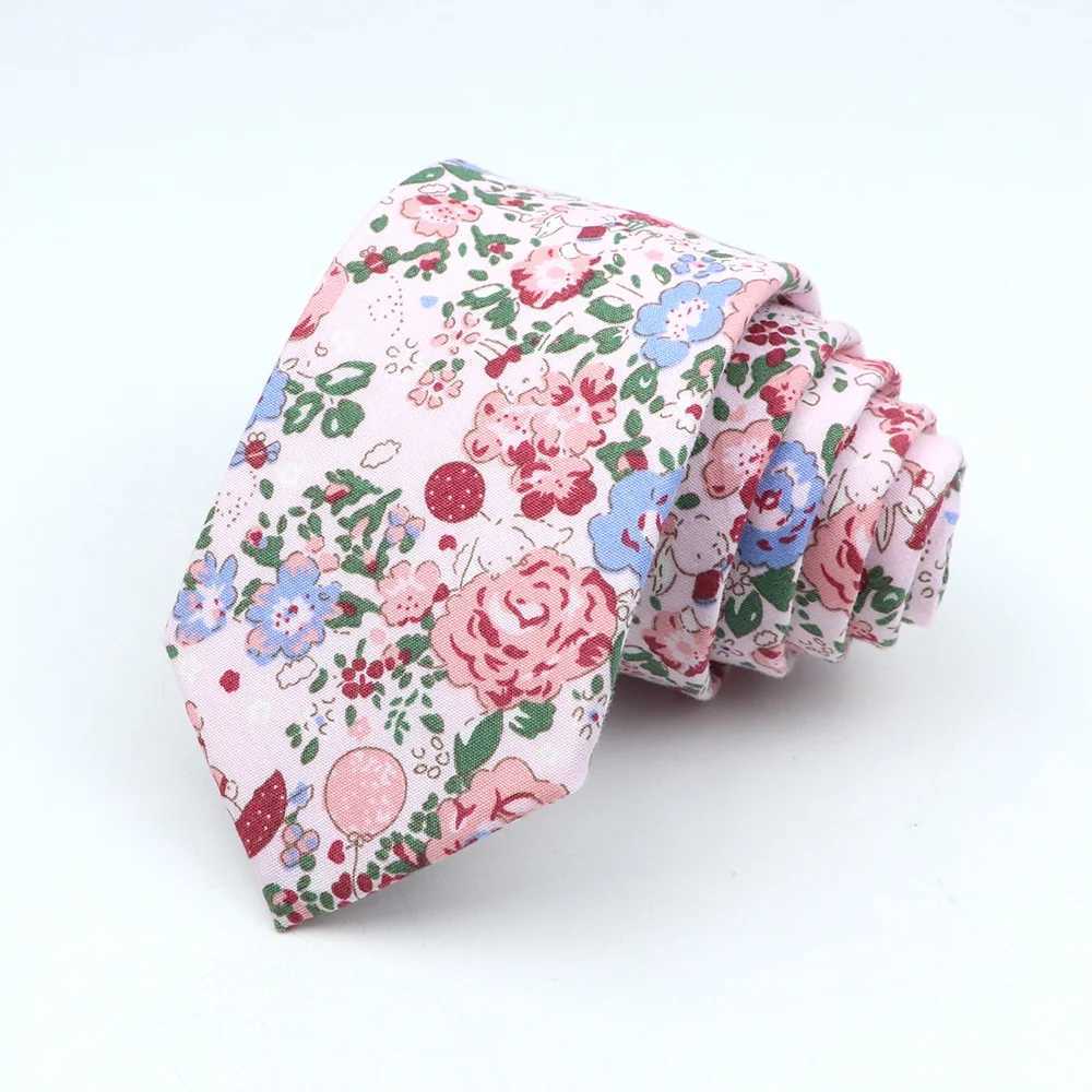 New Mens Floral Neck Ties Casual Cotton Slim Tie Skinny Wedding Party Suit Collar Flower Neckties Gravata Accessories Gift X250407