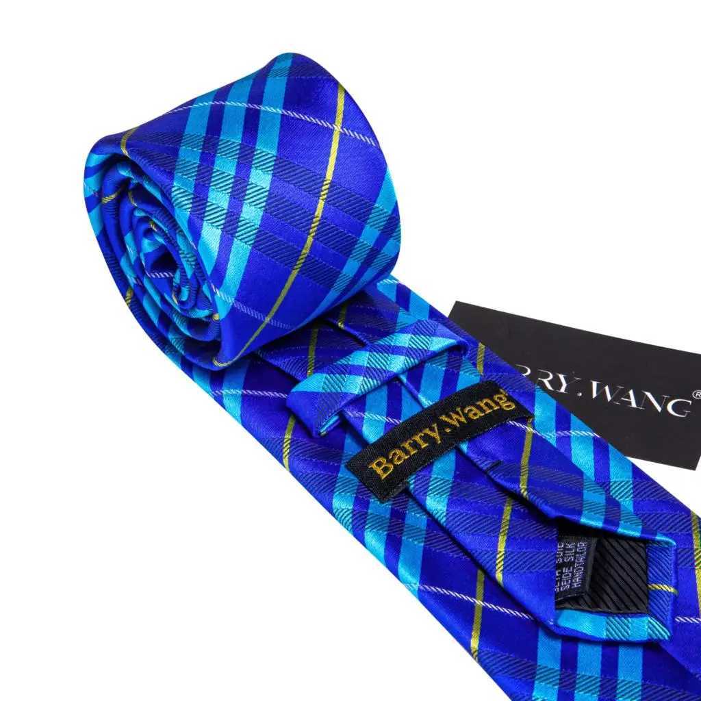 Barry. Plaid Silk Men Tie Hanky Cufflinks Set Checked Jacquard Necktie for M Formal Casual Wedding Business Party nts X250407