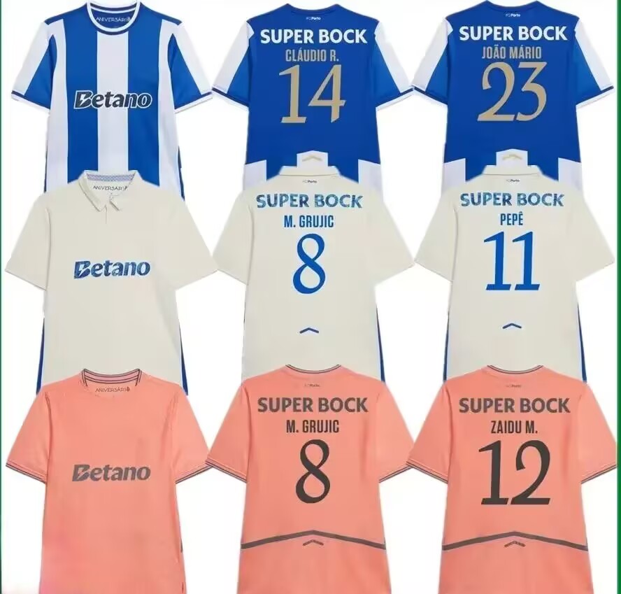 25 26 FC Portos soccer jerseys PEPE SAMU.A R.MORA FABIO VIEIRA SERGIO OLIVEIRA NAMASO MOURA GONCALO B. EUSTAQUIO FRANCO OTAVIO men kids kit set socks football