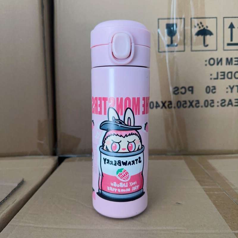 304 Cute Labubu vacuum cup insulated mug Pea Stainless Steel Insulated Student Lightweight Drinking Cartoon Large Capacity Bouncing Cup dh911125171 fe