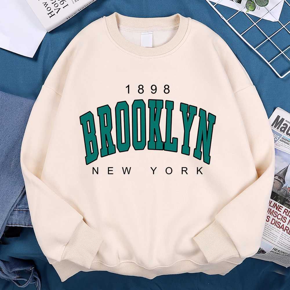 898 Brooklyn New York Sweatshirts Mens Fashion Pullover Sportswear Crewneck Warm Hoodie Autumn Wool Loose Womens Hoodie Couple W250408
