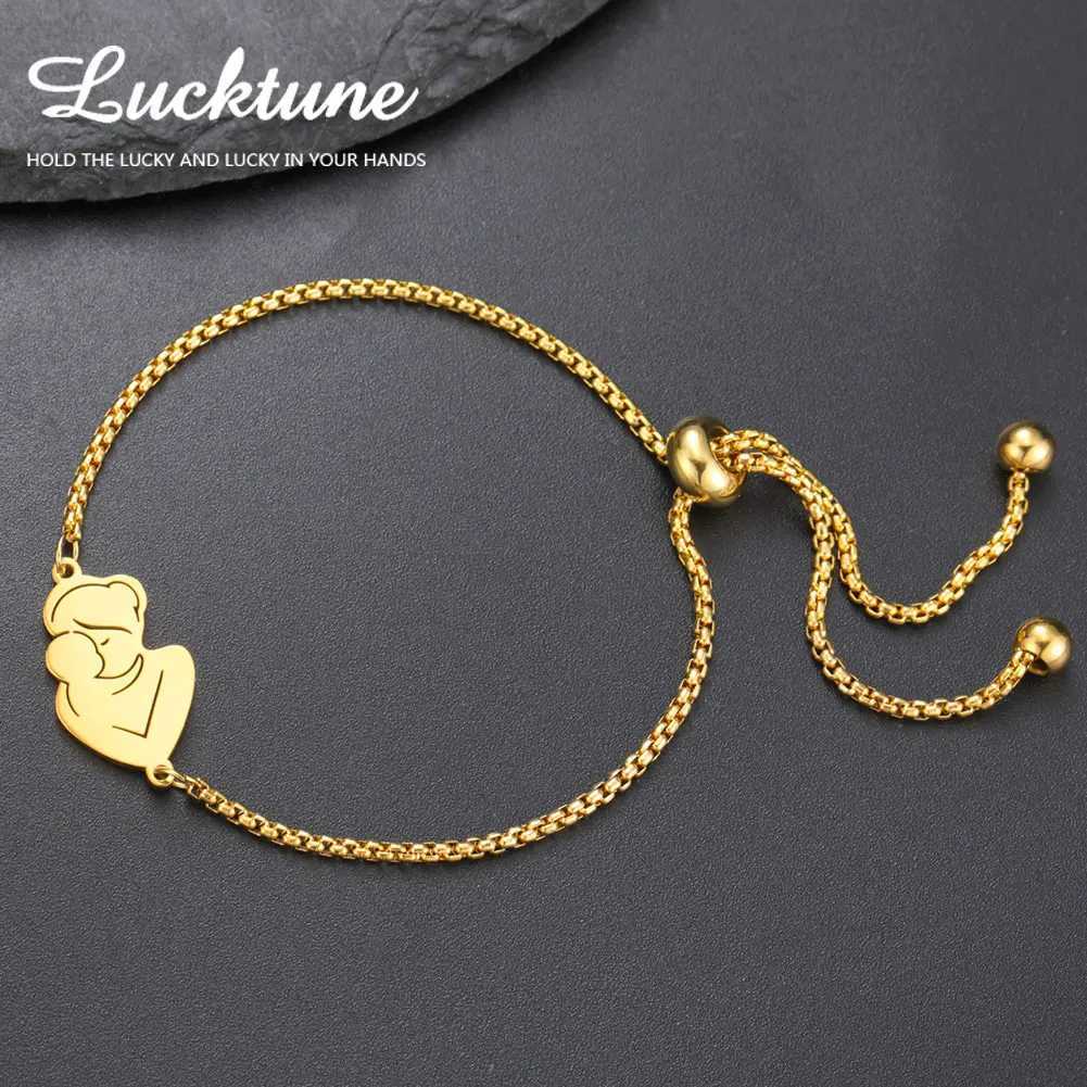 Lucktune M Kid Dad Hpy Family Charms Bracelet for Wen Stainl Steel Adjustable Chain Bracelet Jewelry Mothers Gifts NewC250408