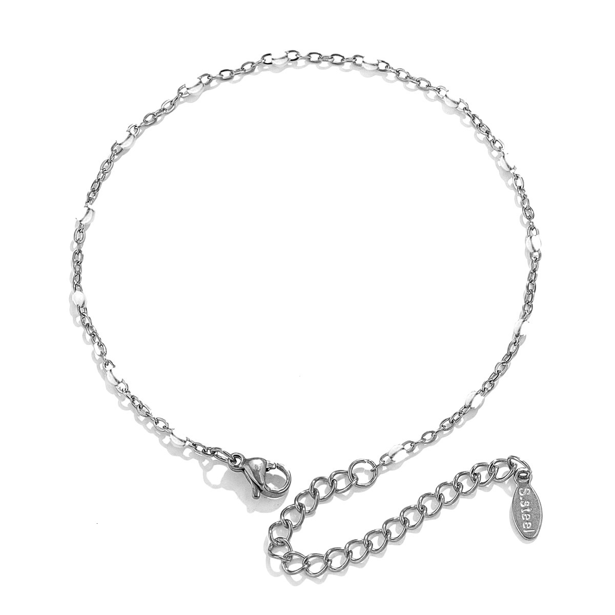 Dripping oil titanium steel niche design enamel cross chain bead jewelry bracelet